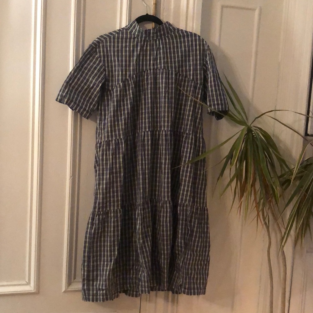 Everlane tiered mockneck dress